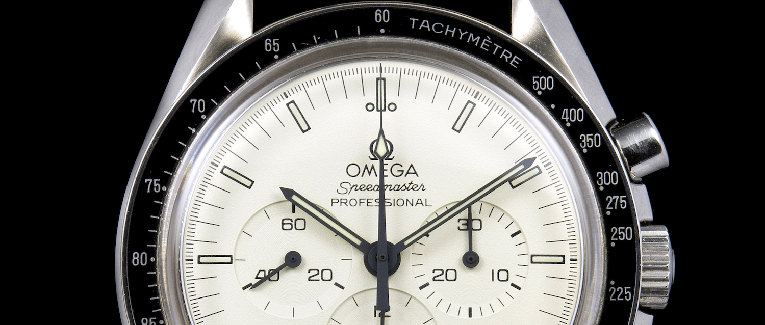 SPEEDMASTERS <br> WITH WHITE DIALS